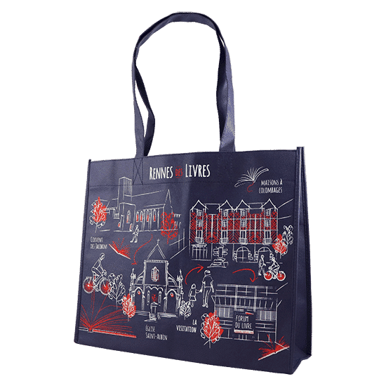 Sac tissu réutilisable personnalisé librairie