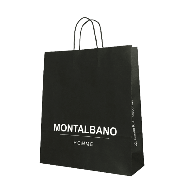 Sac poignées torsadées pour magasin de vêtements masculins