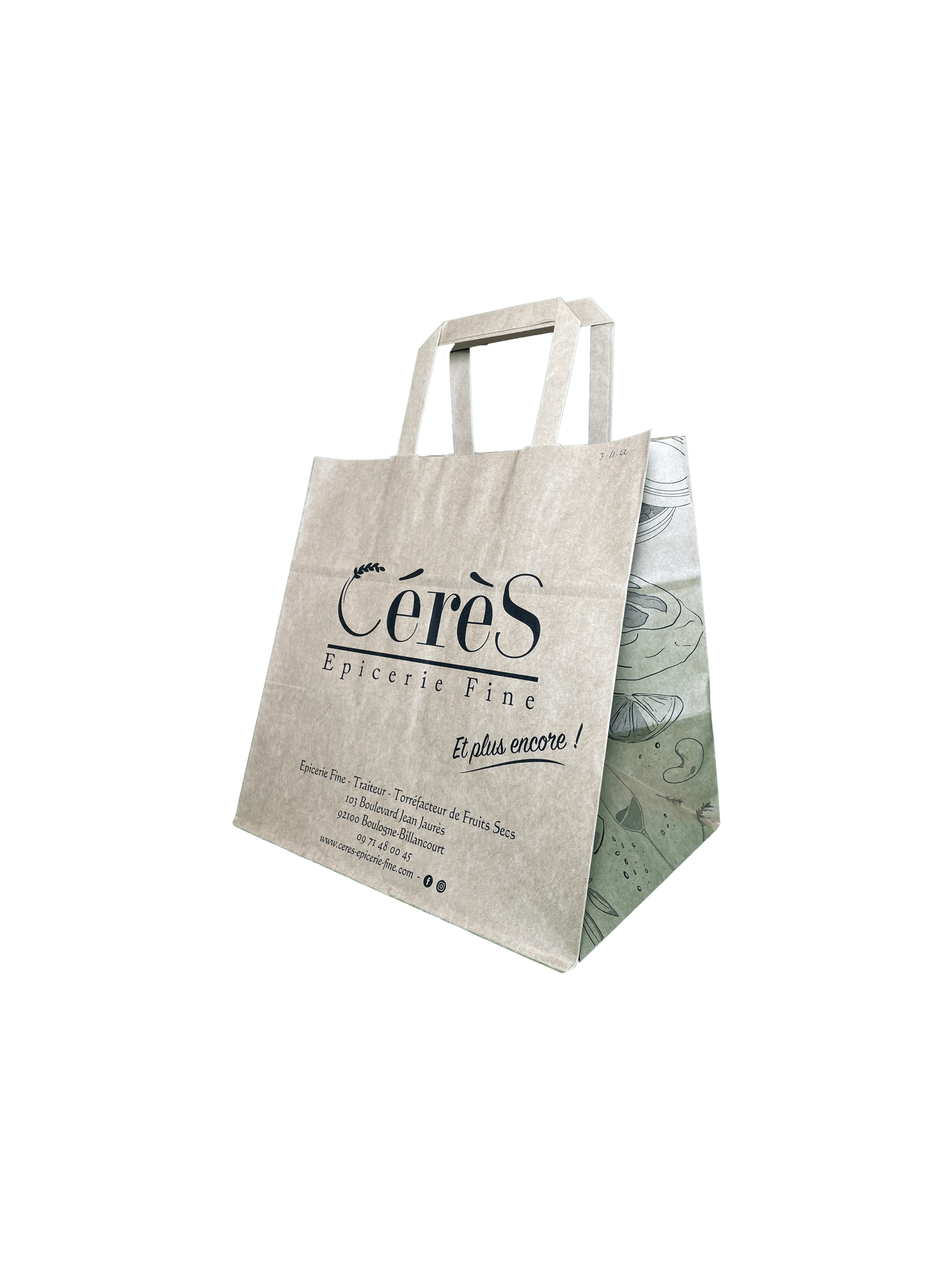 Sac papier large épicerie personnalisé